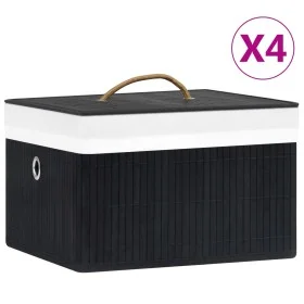 Bamboo storage boxes 4 units black by vidaXL, Storage baskets - Ref: Foro24-320769, Price: 45,36 €, Discount: %