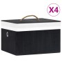 Cajas de almacenamiento de bambú 4 unidades negro de vidaXL, Cestas para almacenaje - Ref: Foro24-320769, Precio: 46,21 €, De...