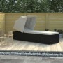 Sonnenliege mit Verdeck und cremefarbenem synthetischem Rattankissen von vidaXL, Liegen - Ref: Foro24-46246, Preis: 167,62 €,...