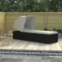 Tumbona con capota y cojín ratán sintético crema de vidaXL, Tumbonas - Ref: Foro24-46246, Precio: 159,51 €, Descuento: %