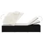 Tumbona con capota y cojín ratán sintético crema de vidaXL, Tumbonas - Ref: Foro24-46246, Precio: 159,51 €, Descuento: %