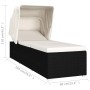Sonnenliege mit Verdeck und cremefarbenem synthetischem Rattankissen von vidaXL, Liegen - Ref: Foro24-46246, Preis: 167,62 €,...