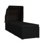Sun lounger with black synthetic rattan canopy and cushion by vidaXL, Loungers - Ref: Foro24-46249, Price: 153,02 €, Discount: %