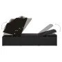 Sun lounger with black synthetic rattan canopy and cushion by vidaXL, Loungers - Ref: Foro24-46249, Price: 196,75 €, Discount: %