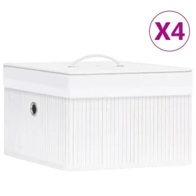 Bamboo storage boxes 4 units white by vidaXL, Storage baskets - Ref: Foro24-320766, Price: 51,65 €, Discount: %