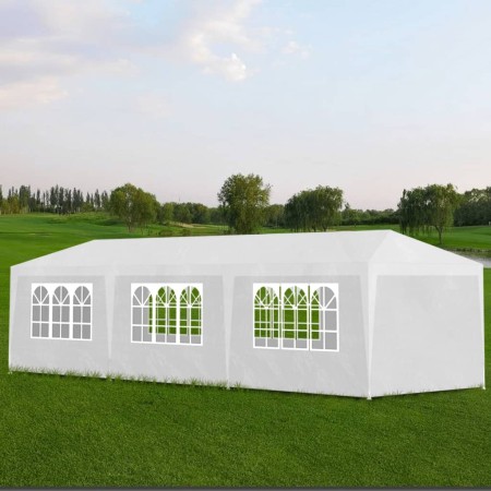 Weißes Partyzelt 3x9 m von vidaXL, Zelte und Pavillons - Ref: Foro24-90338, Preis: 181,96 €, Rabatt: %