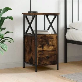 Nachttisch aus geräucherter Eiche aus Holzwerkstoff 34x35,5x70cm von vidaXL, Nachttische - Ref: Foro24-825947, Preis: 54,95 €...