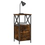 Nachttisch aus geräucherter Eiche aus Holzwerkstoff 34x35,5x70cm von vidaXL, Nachttische - Ref: Foro24-825947, Preis: 55,83 €...