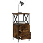 Nachttisch aus geräucherter Eiche aus Holzwerkstoff 34x35,5x70cm von vidaXL, Nachttische - Ref: Foro24-825947, Preis: 55,83 €...