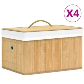 Cajas de almacenamiento de bambú 4 unidades de vidaXL, Cestas para almacenaje - Ref: Foro24-320765, Precio: 46,88 €, Descuent...