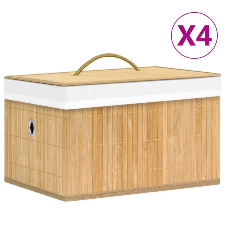 Bambus-Aufbewahrungsboxen 4 Einheiten von vidaXL, Aufbewahrungskörbe - Ref: Foro24-320765, Preis: 47,86 €, Rabatt: %