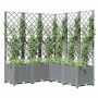 Jardinera con enrejado PP gris claro 120x120x136 cm
