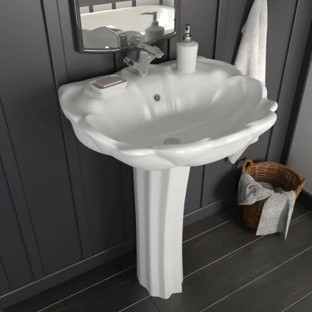 Freistehendes Waschbecken aus weißer Keramik, 580 x 510 x 200 mm von vidaXL, Sinkt - Ref: Foro24-143005, Preis: 198,97 €, Rab...