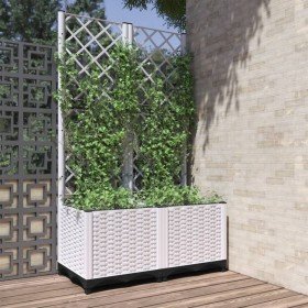 Jardinera con enrejado PP blanco 80x40x136 cm en Maceteros y jardineras | Comprar online en Foro24