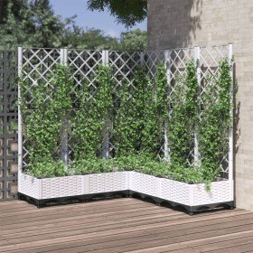 Jardinera con enrejado PP blanco 120x120x121,5 cm en Maceteros y jardineras | Comprar online en Foro24