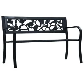 Gartenbank aus schwarzem Stahl, 125 cm von vidaXL, Gartenbänke - Ref: Foro24-47942, Preis: 83,42 €, Rabatt: %