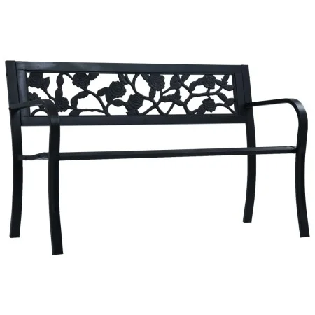 Gartenbank aus schwarzem Stahl, 125 cm von vidaXL, Gartenbänke - Ref: Foro24-47942, Preis: 83,42 €, Rabatt: %