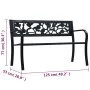 Gartenbank aus schwarzem Stahl, 125 cm von vidaXL, Gartenbänke - Ref: Foro24-47942, Preis: 83,42 €, Rabatt: %