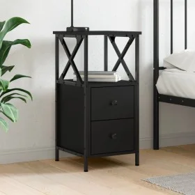 Black plywood nightstand 34x35.5x70 cm by vidaXL, Nightstands - Ref: Foro24-825943, Price: 58,00 €, Discount: %