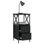Mesita de noche madera contrachapada negra 34x35,5x70 cm de vidaXL, Mesitas de noche - Ref: Foro24-825943, Precio: 58,72 €, D...