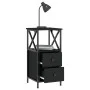Mesita de noche madera contrachapada negra 34x35,5x70 cm de vidaXL, Mesitas de noche - Ref: Foro24-825943, Precio: 58,00 €, D...