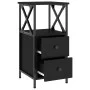 Mesita de noche madera contrachapada negra 34x35,5x70 cm de vidaXL, Mesitas de noche - Ref: Foro24-825943, Precio: 58,00 €, D...