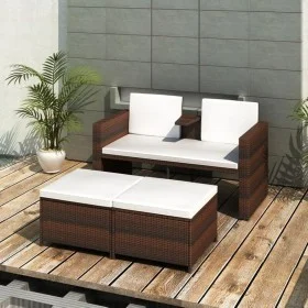 4-piece garden furniture set and brown synthetic rattan cushions by vidaXL, Garden sets - Ref: Foro24-40736, Price: 327,31 €,...
