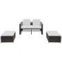 4-teiliges Gartenmöbel-Set und braune synthetische Rattankissen von vidaXL, Gartensets - Ref: Foro24-40736, Preis: 327,11 €, ...