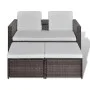 4-teiliges Gartenmöbel-Set und braune synthetische Rattankissen von vidaXL, Gartensets - Ref: Foro24-40736, Preis: 327,11 €, ...