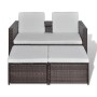 4-teiliges Gartenmöbel-Set und braune synthetische Rattankissen von vidaXL, Gartensets - Ref: Foro24-40736, Preis: 332,24 €, ...