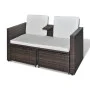 4-teiliges Gartenmöbel-Set und braune synthetische Rattankissen von vidaXL, Gartensets - Ref: Foro24-40736, Preis: 327,11 €, ...