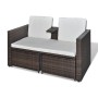 4-teiliges Gartenmöbel-Set und braune synthetische Rattankissen von vidaXL, Gartensets - Ref: Foro24-40736, Preis: 332,24 €, ...