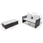 Set muebles de jardín 4 piezas y cojines ratán sintético marrón