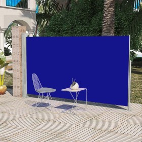 Toldo lateral de jardín o terraza azul 160x300 cm