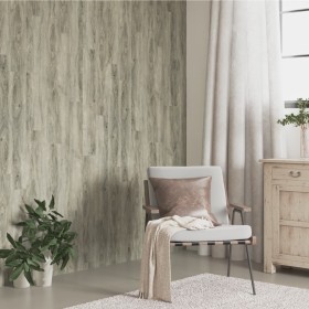 Paneles de pared con aspecto de madera PVC gris 4,12 m²