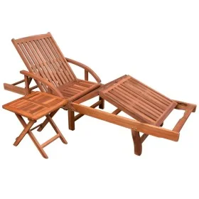 Adjustable sun lounger with solid acacia wood side table by vidaXL, Loungers - Ref: Foro24-42594, Price: 210,32 €, Discount: %