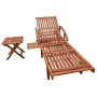 Adjustable sun lounger with solid acacia wood side table by vidaXL, Loungers - Ref: Foro24-42594, Price: 187,25 €, Discount: %