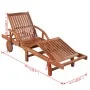 Adjustable sun lounger with solid acacia wood side table by vidaXL, Loungers - Ref: Foro24-42594, Price: 209,57 €, Discount: %