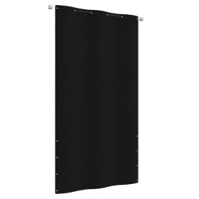 Toldo pantalla para balcón de tela oxford negro 120x240 cm