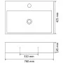 Lavabo con orificio para grifo cerámica 76x42,5x14,5 cm negro de vidaXL, Lavabos - Ref: Foro24-142743, Precio: 135,62 €, Desc...