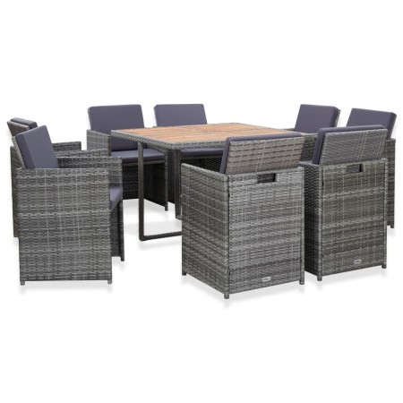 9-piece garden dining set and gray synthetic rattan cushions by vidaXL, Garden sets - Ref: Foro24-46377, Price: 599,76 €, Dis...