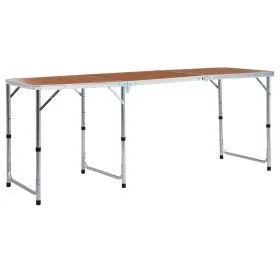 Aluminum folding camping table 180x60 cm by vidaXL, camping furniture - Ref: Foro24-48174, Price: 89,10 €, Discount: %