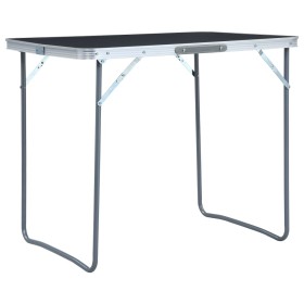 Mesa de camping plegable con estructura de metal gris 80x60 cm