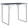 Folding camping table with gray metal structure 80x60 cm by vidaXL, camping furniture - Ref: Foro24-48171, Price: 45,77 €, Di...