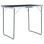 Klappbarer Campingtisch mit grauer Metallstruktur 80x60 cm von vidaXL, Campingmöbel - Ref: Foro24-48171, Preis: 43,89 €, Raba...