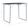 Klappbarer Campingtisch mit grauer Metallstruktur 80x60 cm von vidaXL, Campingmöbel - Ref: Foro24-48171, Preis: 43,89 €, Raba...