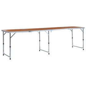 Mesa de camping plegable de aluminio 240x60 cm