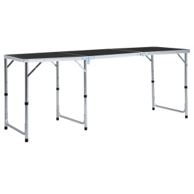 Mesa de camping plegable de aluminio gris 180x60 cm