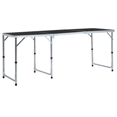 Mesa de camping plegable de aluminio gris 180x60 cm de vidaXL, Mobiliario de camping - Ref: Foro24-48175, Precio: 81,87 €, De...