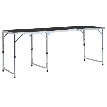 Mesa de camping plegable de aluminio gris 180x60 cm de vidaXL, Mobiliario de camping - Ref: Foro24-48175, Precio: 85,29 €, De...